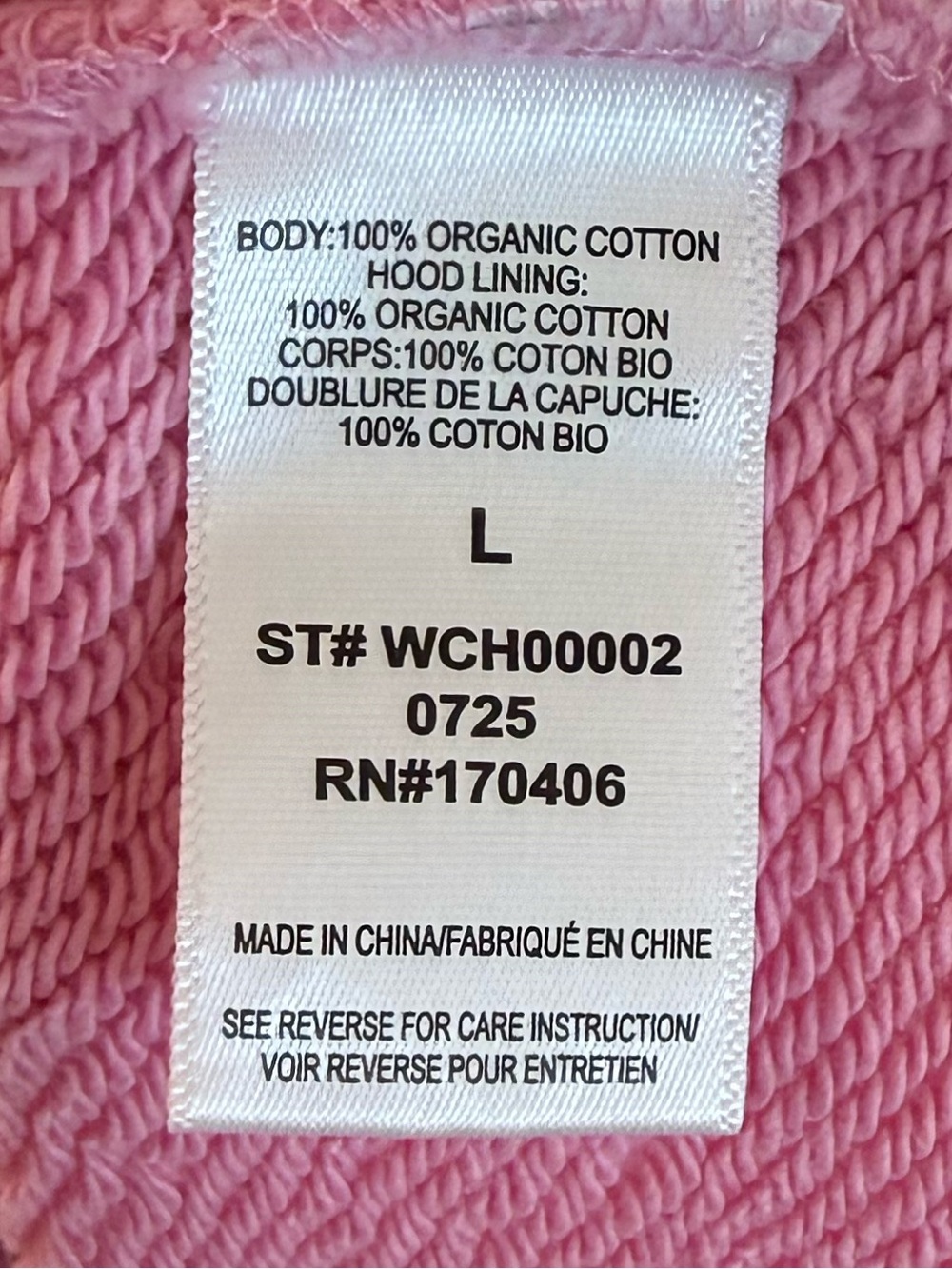 Elwood Babydoll Cropped Zip-Up Hoodie - Sun Faded Pink - Size Large - Picture 4 of 4